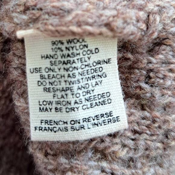 Anthropologie Moth Brown Turtleneck Cowl Wool Sweater Small Crochet Boho - Picture 7 of 11